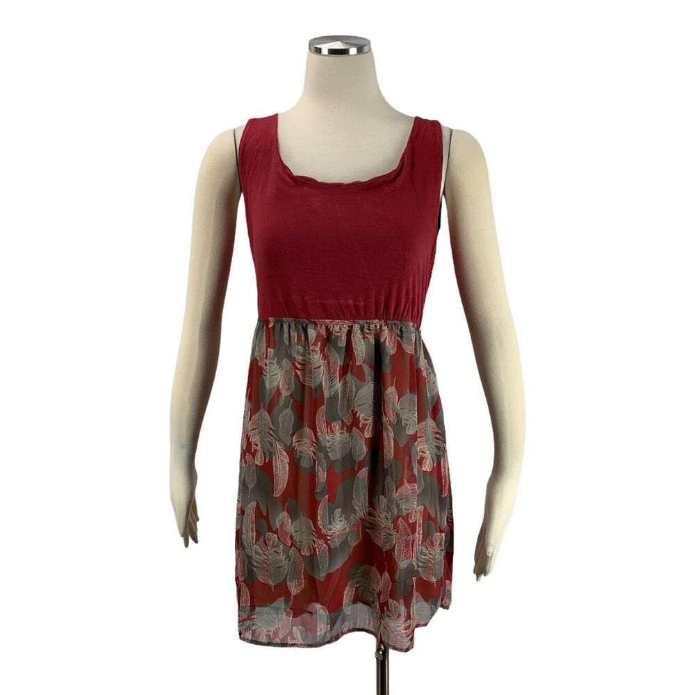 Color Me Red Large Feather Dress Lined Sleeveless Casual Stretch